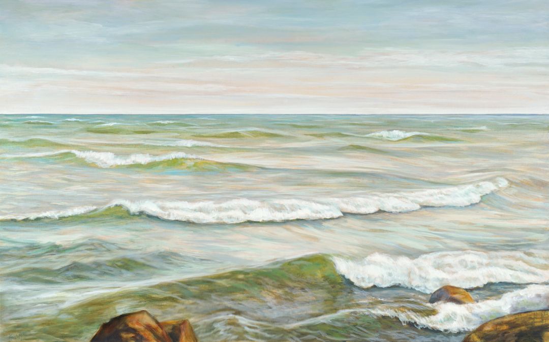 Fresh Wind, acrylic on canvas, 30 x 48 in, 76 x 122 cm, framed, $3800