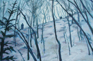 Surveillance - acrylic on canvas, 29 x 40 in, 74 x 102 cm, 2004, Collection Le Musée Royal 22e Régiment, Québec QC Canada