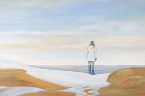 Beyond the Dunes, acrylic on birch panel, 36 x 60 in, 91 x 152 cm, framed, $5000