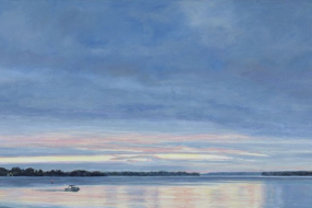 Heading Home, acrylic on canvas, 18 x 36 in, 46 x 91 cm, framed, $1900