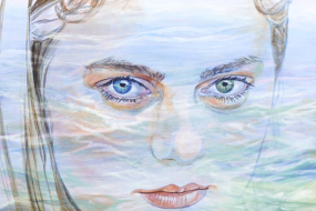 In Your Eyes, acrylic on birch panel, 36 x 30 in, 91 x 76 cm, framed, $2900