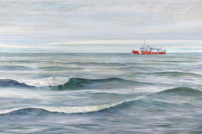 On Guard for Thee, acrylic on canvas, 36 x 72 in, 91 x 183 cm, framed, $5400