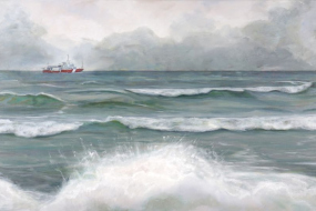 Stormy Weather, acrylic on canvas, 36 x 72 in, 91 x 183 cm, framed, $5400