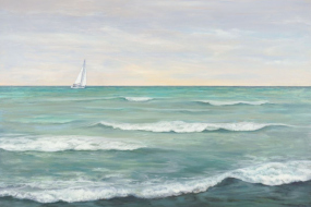 The Everchanging Winds, acrylic on birch panel, 24 x 36 in, 61 x 91 cm, framed, $2600